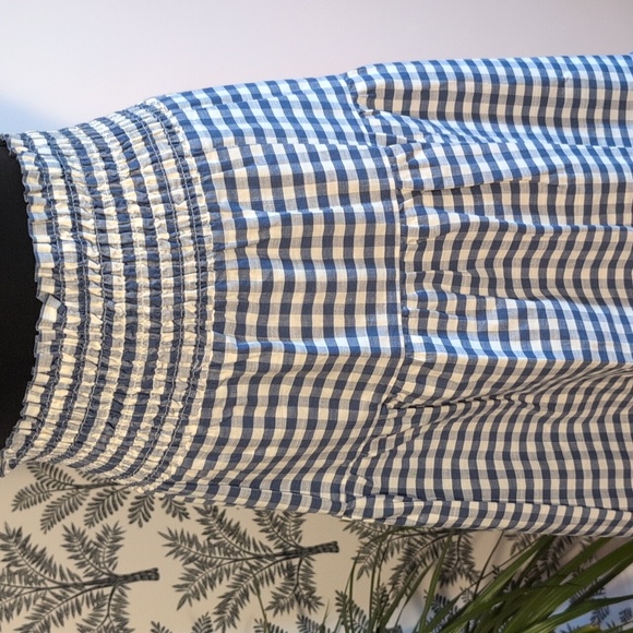 NWT Universal Thread Navy and White Checkered Tiered Maxi Skirt - Picture 4 of 8